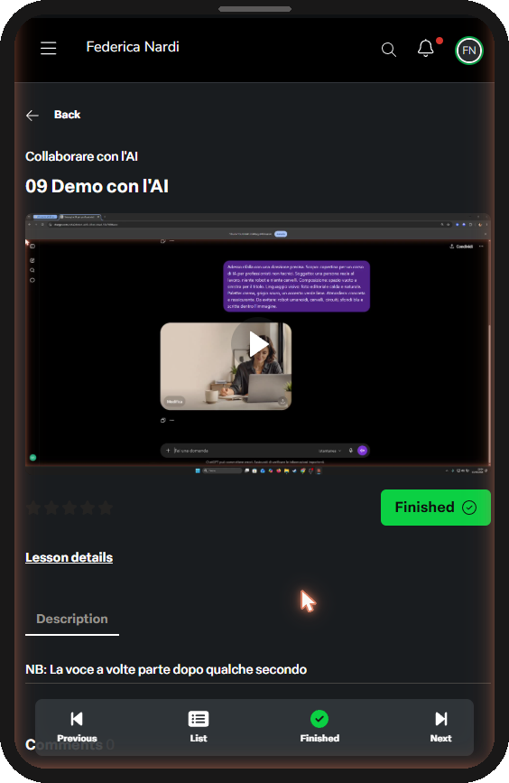The course on mobile